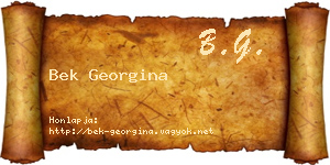 Bek Georgina névjegykártya